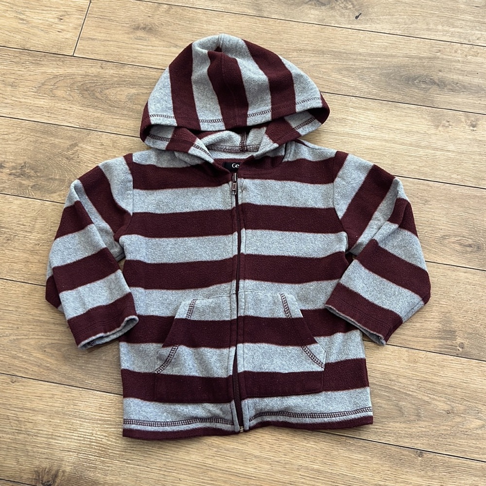 kids striped zip up hoodie